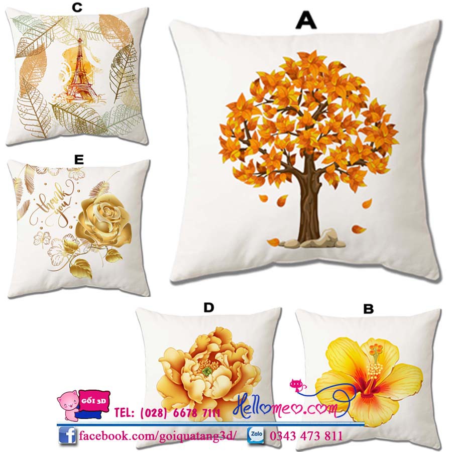 Bao Gối Ôm Trang Trí, Bọc Gối Tựa Phòng Khách Đẹp Tại Shoppe 45 x 45cm Mẫu Mùa Thu