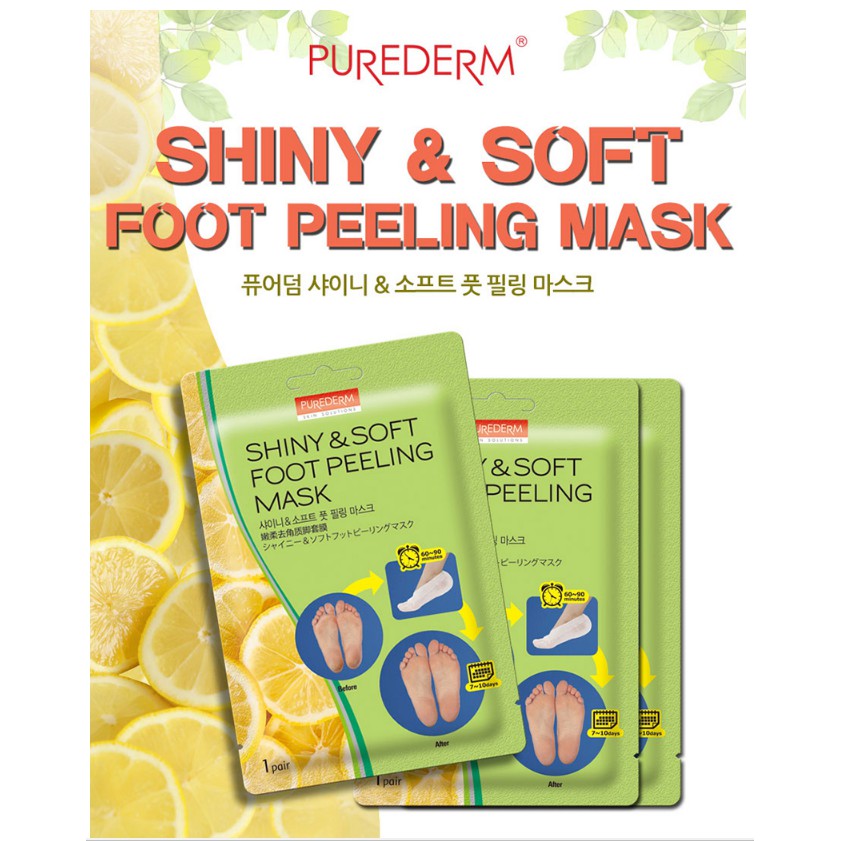Set 2 túi mặt nạ thay da chân Purederm Shiny & Soft Foot Peeling Mask 1 pair/túi