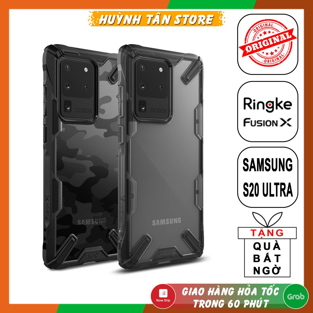 Ốp lưng Samsung S10 5G,S20, S21,Note 10 Plus, Note 20 Ultra chống sốc Ringke Fusion X chính hãng Korea