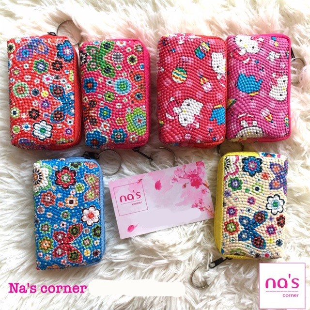 SALES Túi ví nhỏ mini kitty hoa bướm kiêm móc khoá móc khóa tiện dụng