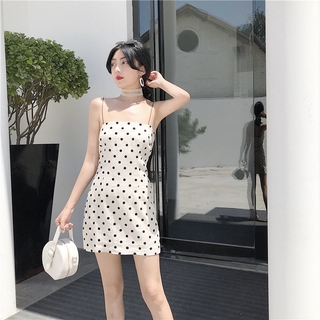 Đầm Dây Nữ Chấm Bi Thời Trang Hàn