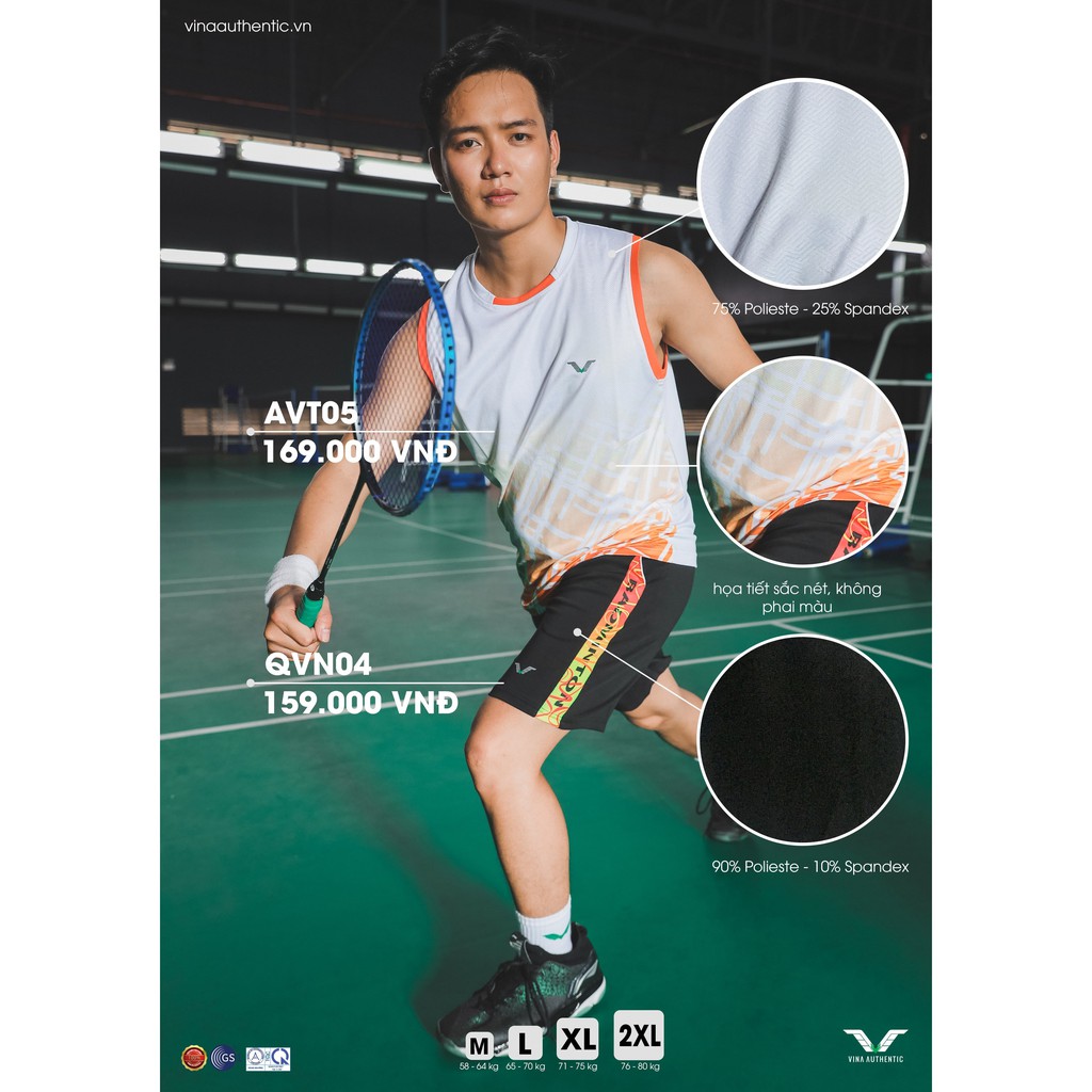 AVT05- Áo nam sát nách thể thao chính hãng công ty. Hàng cao cấp, chất đẹp.