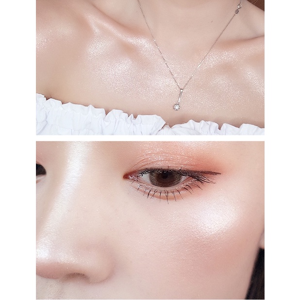 Hộp phấn mắt HANRU kèm phấn bắt sáng ánh nhũ lấp lánh bằng thiếc thiết kế dạng hộp kẹo