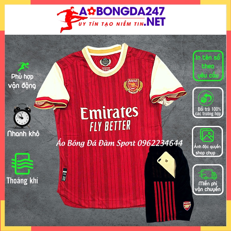 Áo Bóng Đá Arsenal Đen 2021- Áo Đá Banh Đẹp bản chuẩn châu âu ĐÀM SPORT 3