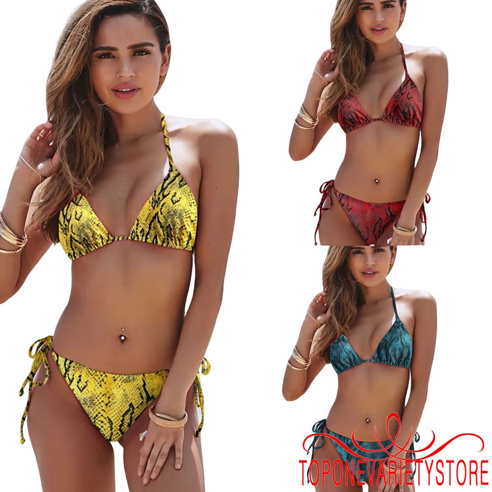 Bộ Bikini Hai Mảnh Hở Lưng Họa Tiết Da Rắn Thời Trang 2020 Cho Nữ %0020 | BigBuy360 - bigbuy360.vn