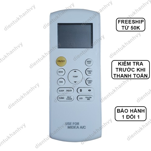 Remote điều khiển máy lạnh Midea 2 chiều cao cấp