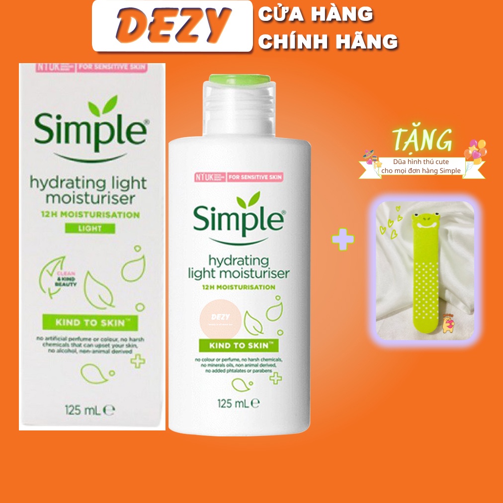 Kem Dưỡng Ẩm Simple Light Dưỡng Da Cấp Ẩm Tức Thì Chăm Sóc Da Da Nhạy Cảm - Pro Vitamin B5 Glycerin Phục Hồi Da NPP Dezy