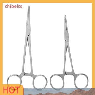 （ʚshibelss）Stainless Steel Fish Hook Remover Curved Tip Clamps Fishing Locking Forceps