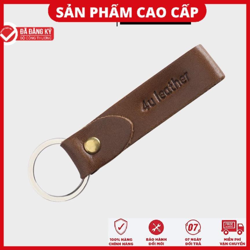 [Hàng Loại 1] Móc khóa dây da bò thật 4U thời trang FMK04