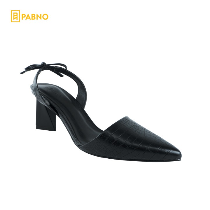 Giày cao gót slingback mũi nhọn cao 7cm hở gót mũi nhọn thời trang cao cấp PABNO PN822