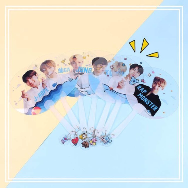 Quạt trong BTS tặng kèm tag BT21, quạt trong Kpop