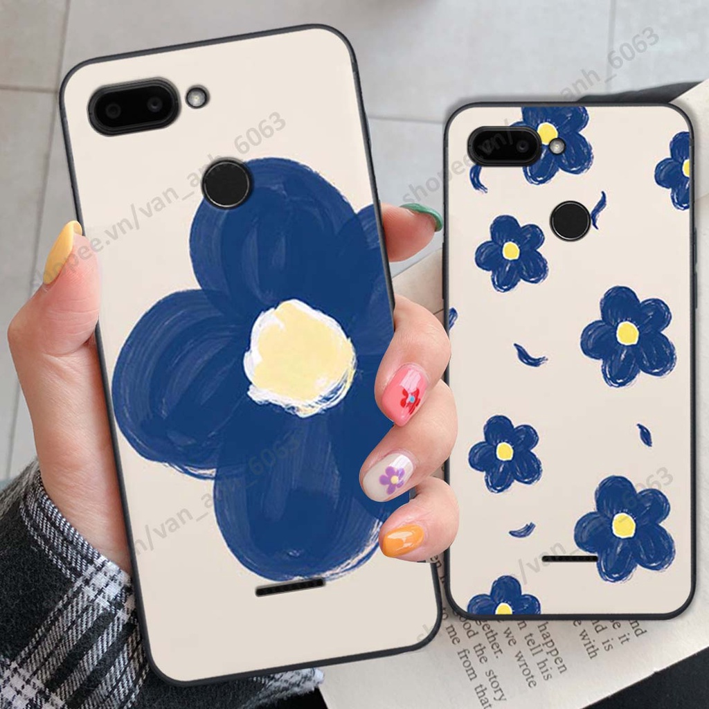 Ốp lưng Xiaomi Redmi 6 in hình hoa, gấu rich bear nghệ thuật, thời trang