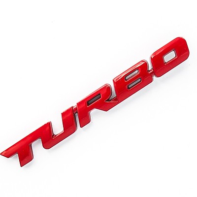 [Bán buôn] Logo kim loại chữ Turbo 3d dán trang trí xe hơi