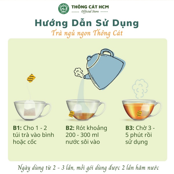 Trà ngủ ngon, trà mất ngủ, cải thiện chứng mất ngủ giúp ngủ ngon hơn - Trà thảo mộc THÔNG CÁT HCM