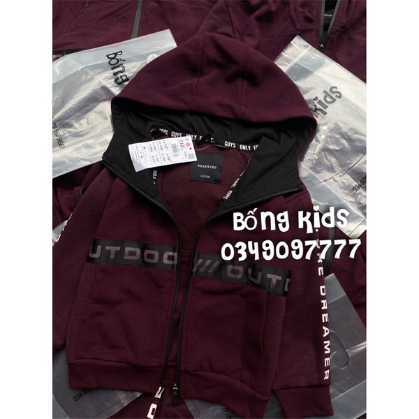 Áo Khoác Hoodie Bé Trai Khoá Zip Mận Tím Reserved