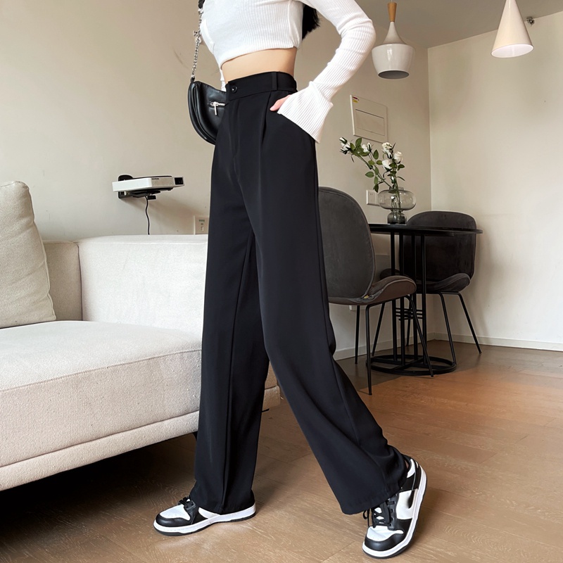 SUXI Quần Dài Nữ Ống Rộng Lưng Cao Size Lớn Hàng Mới