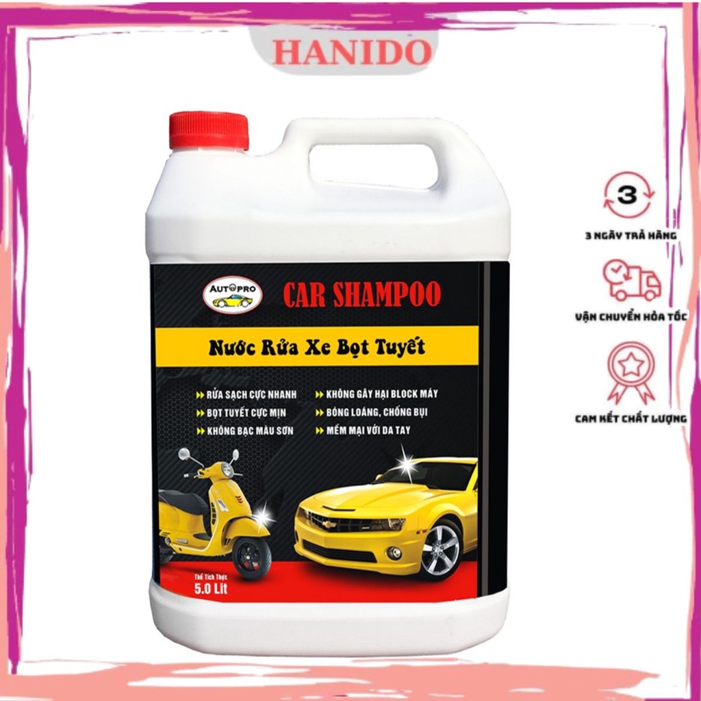 Nước rửa xe cho ô tô xe máy Car Shampoo  xịt bọt 5 lít