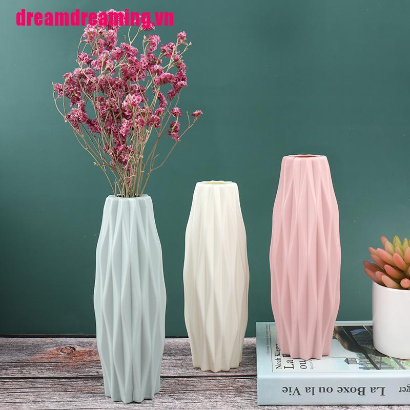 Bình Hoa Bằng Gốm Sứ Màu Trắng Trang Trí Nhà Cửa