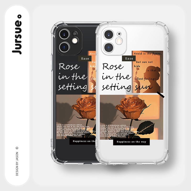 Ốp lưng JURSUE chống sốc mềm hình dễ thương đẹp cho iPhone 13 12 11 Pro Max SE 2020 X XR XS ip 8 7 6 6S Plus Y121