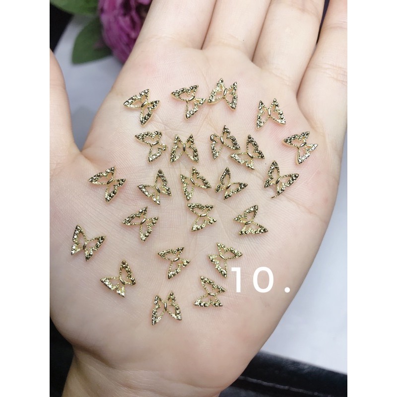 10 maubướm hottriend- cham bướm- cham dính đá- cham nail- phụ kiện nail