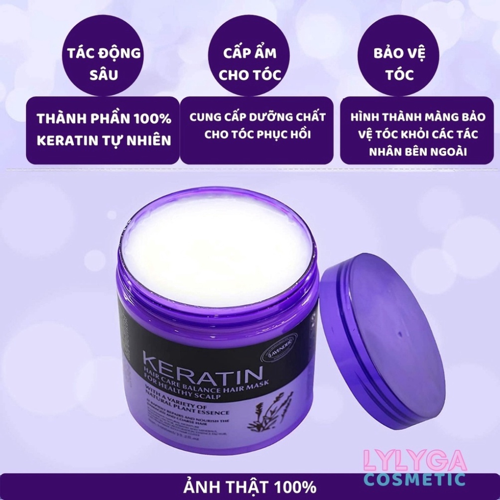 Kem ủ tóc KERATIN COLLAGEN 1000ML LAVENDER - Ủ hấp tóc khoáng chât KERATIN