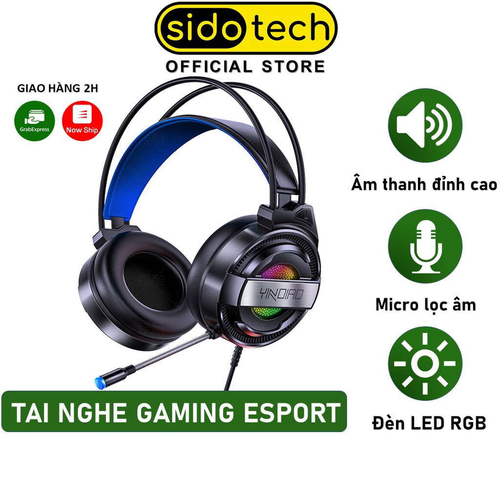 Tai nghe chụp tai gaming chính hãng SIDOTECH YINDIAO Q3 loại tai nghe Over Ear chống ồn có mic cho máy tính bàn laptop