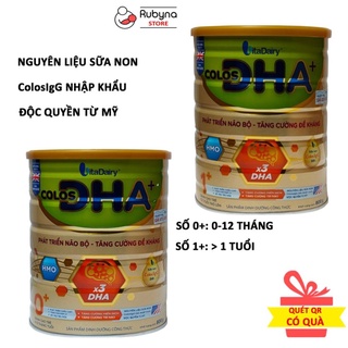 Sữa bột vitadairy colos dha + phát triển não bộ, tăng cường đề kháng số 0+/1+ hộp 800g