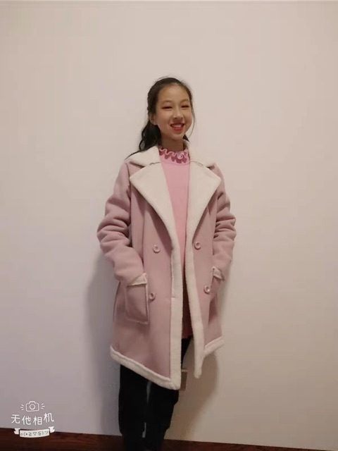 Áo Khoác Lót Lông Cừu Bé Gái Cao 1m-1m6