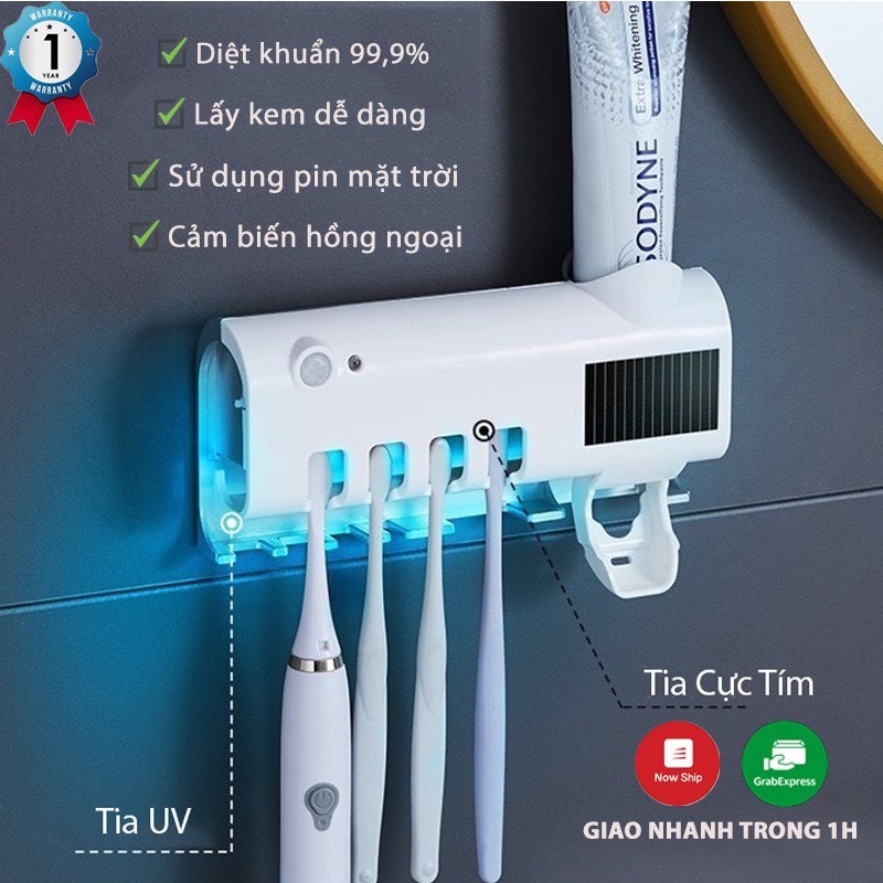 Máy Khử Trùng Treo Bàn Chải Nhả Kem Đánh Răng Diệt Khuẩn Tia UV