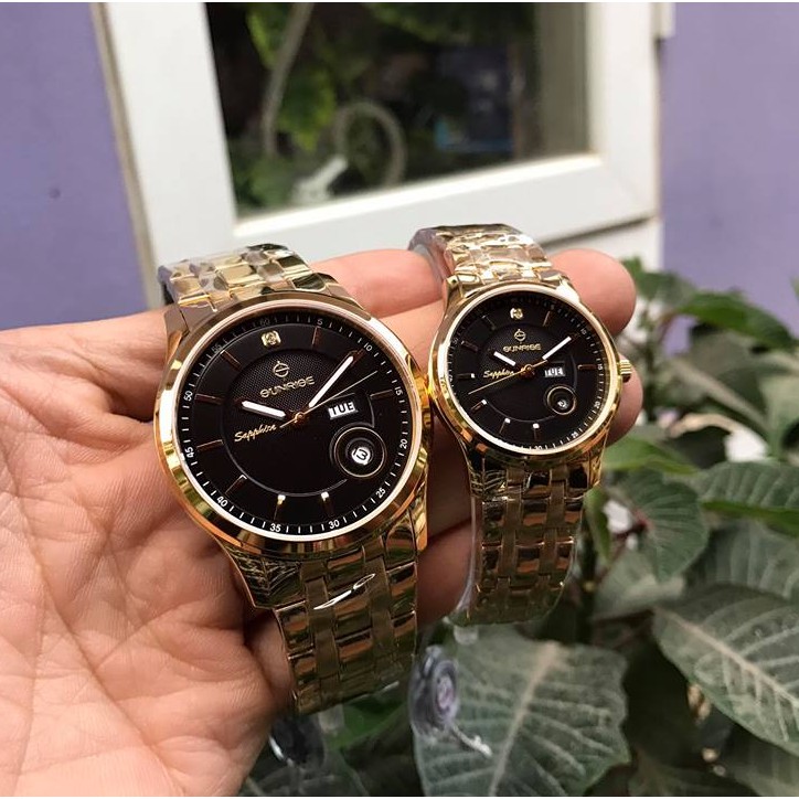 Đồng hồ nam/nữ siêu mỏng Sunrise DM782SWA/DL782SWA 2 lịch kính Sapphire chống xước | BigBuy360 - bigbuy360.vn