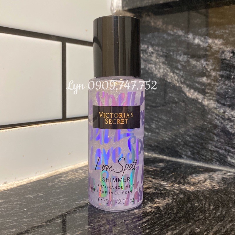 Nước Hoa Xịt Toàn Thân Victoria’s Secret Travelsize 75ml - Love Spell Body Mist Nhũ - VS Minisize