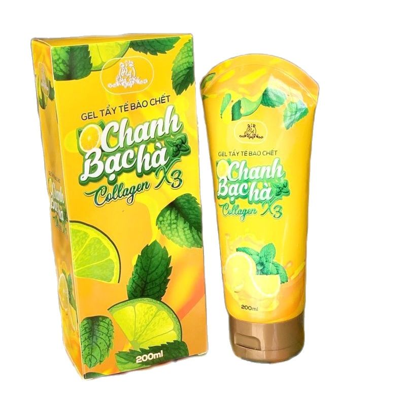 [GIÁ SỈ] Gel Tấy Tế Bào Chết Chanh Bạc Hà Collagen x3 200ml✔️FREESHIP✔️ Sạch Nhờn, Ngừa Mụn