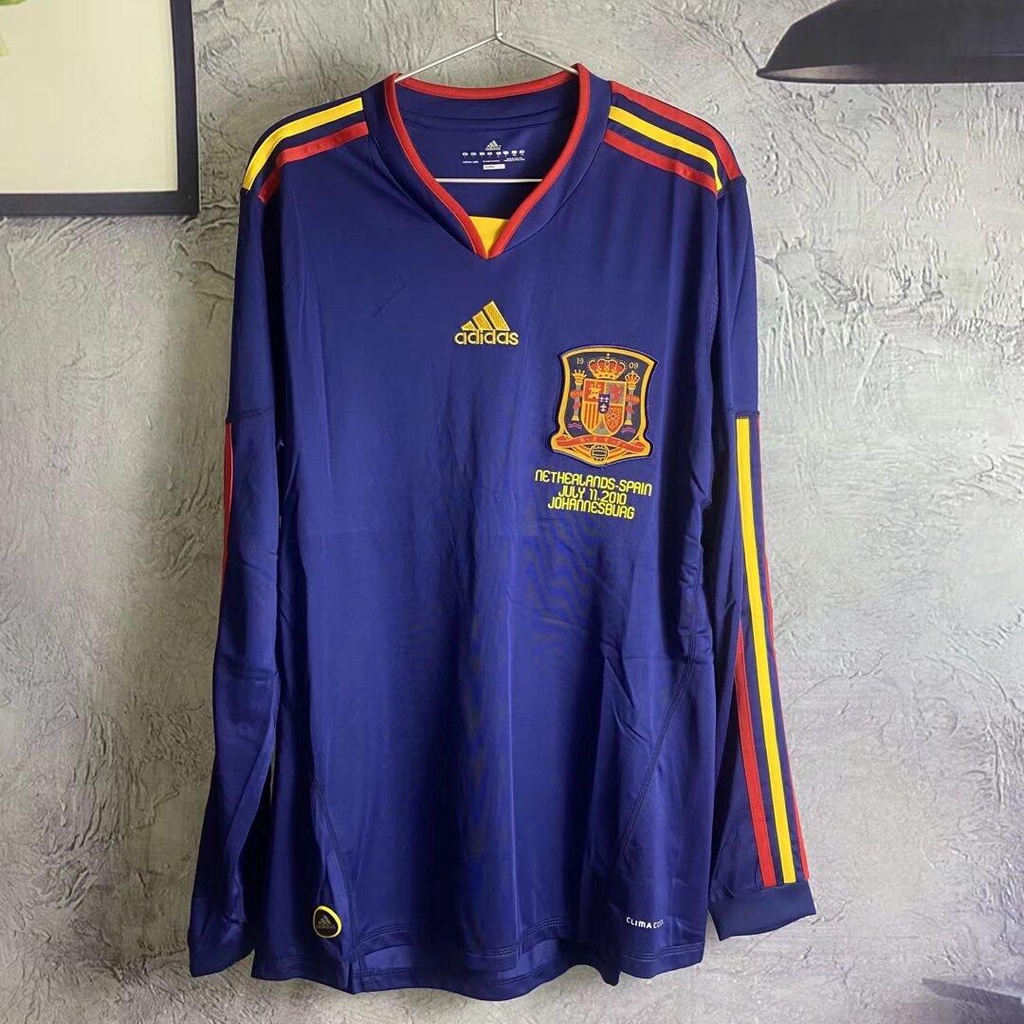 Áo Thun Bóng Đá Tay Ngắn Phong Cách Vintage Tây Ban Nha 2010 Size s-2xl