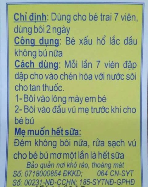 Thuốc cai sữa an toàn cho bé