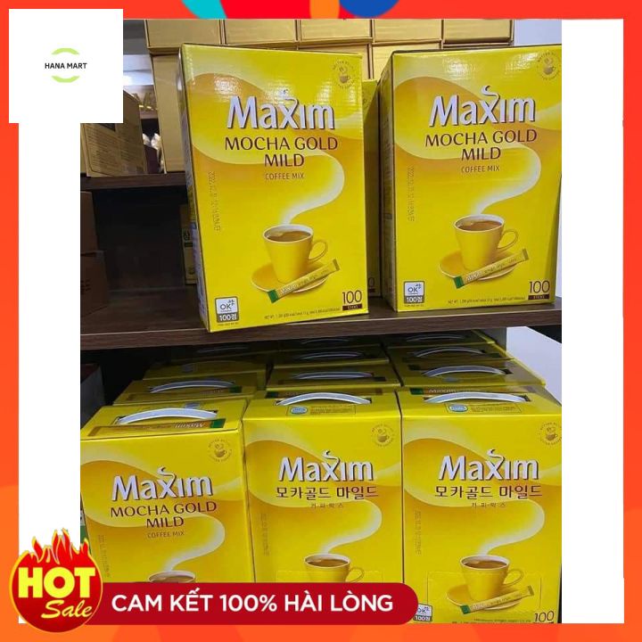 Cà phê hòa tan Maxim Hàn Quốc MOCHA GOLD MILD hộp 100 gói