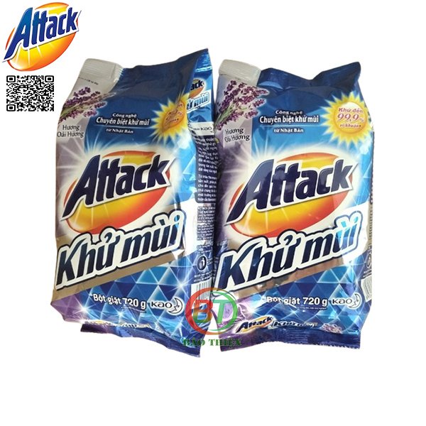 Bột giặt khử mùi diệt khuẩn Attack Nhật Bản gói 360g và 720g