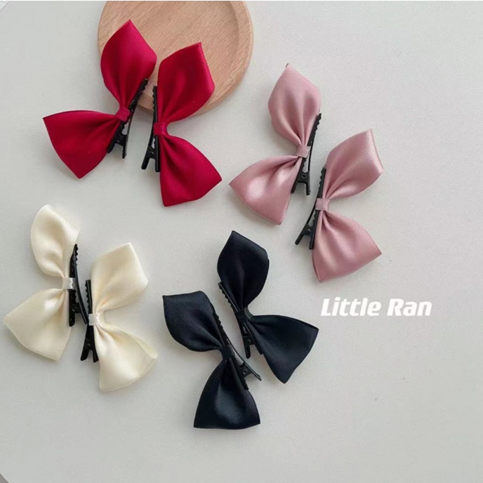 Bộ 2 kẹp tóc hình nơ xinh xắn phong cách Hàn Quốc cho nữ