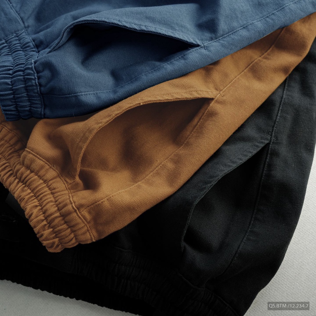 Quần short lửng kaki nam, chất vải kaki co giãn, lưng chun mặc thoải mái 2347