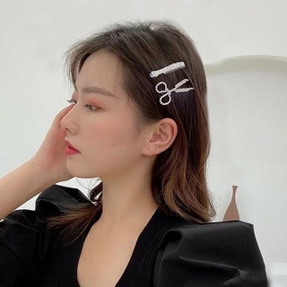 Set 3 chiếc cặp tóc hình chiếc kéo đính cườm