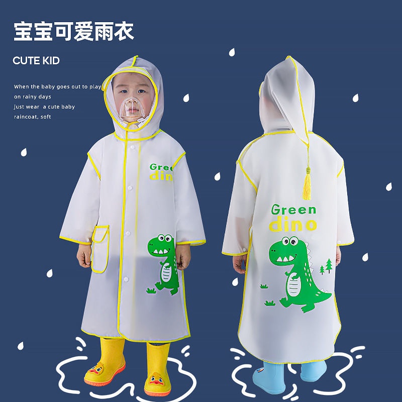 Áo mưa trẻ em một mảnh phù hợp với học sinh poncho với mũ mặt nạ áo mưa bé trai và bé gái áo mưa hoạt hình