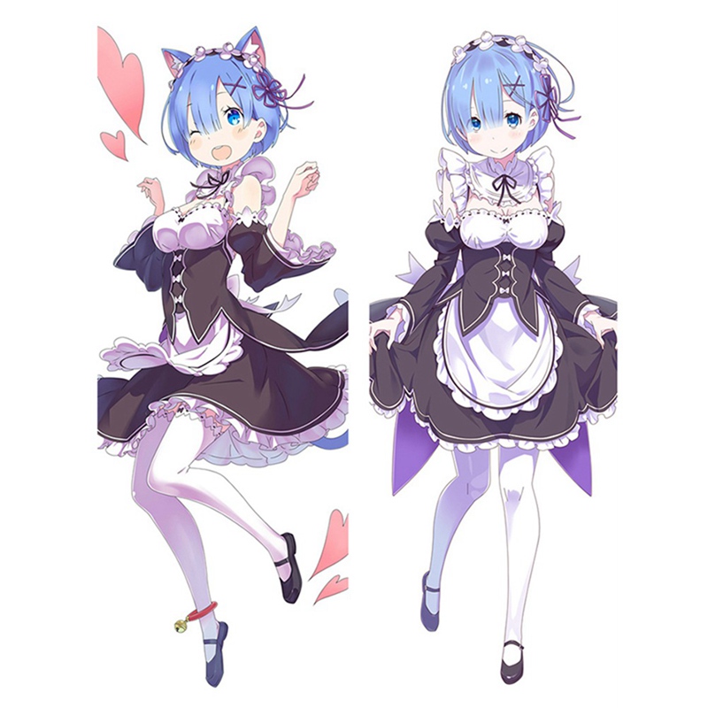 Vỏ Gối In Hình Cô Gái Anime Nhật Bản Dakimakura Rem Ram