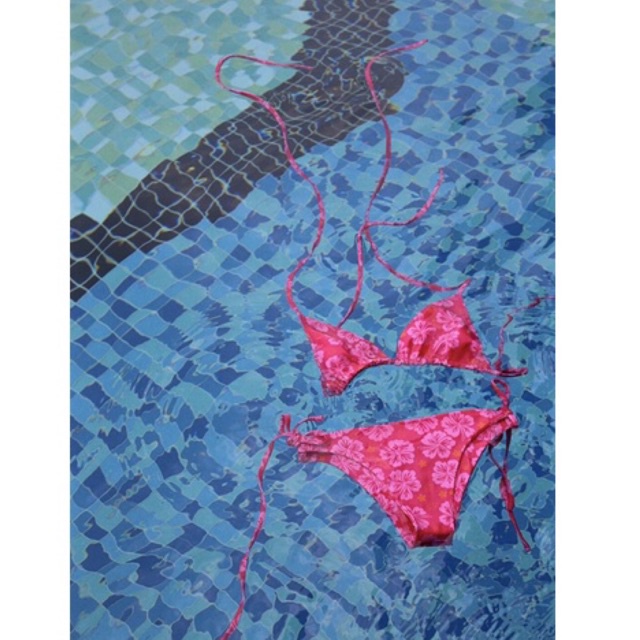 Bikini OOWHEE,đồ bơi nữ 2 mảnh hoạ tiết hoa Hibicus hồng cực tây cực sexy,size S/M