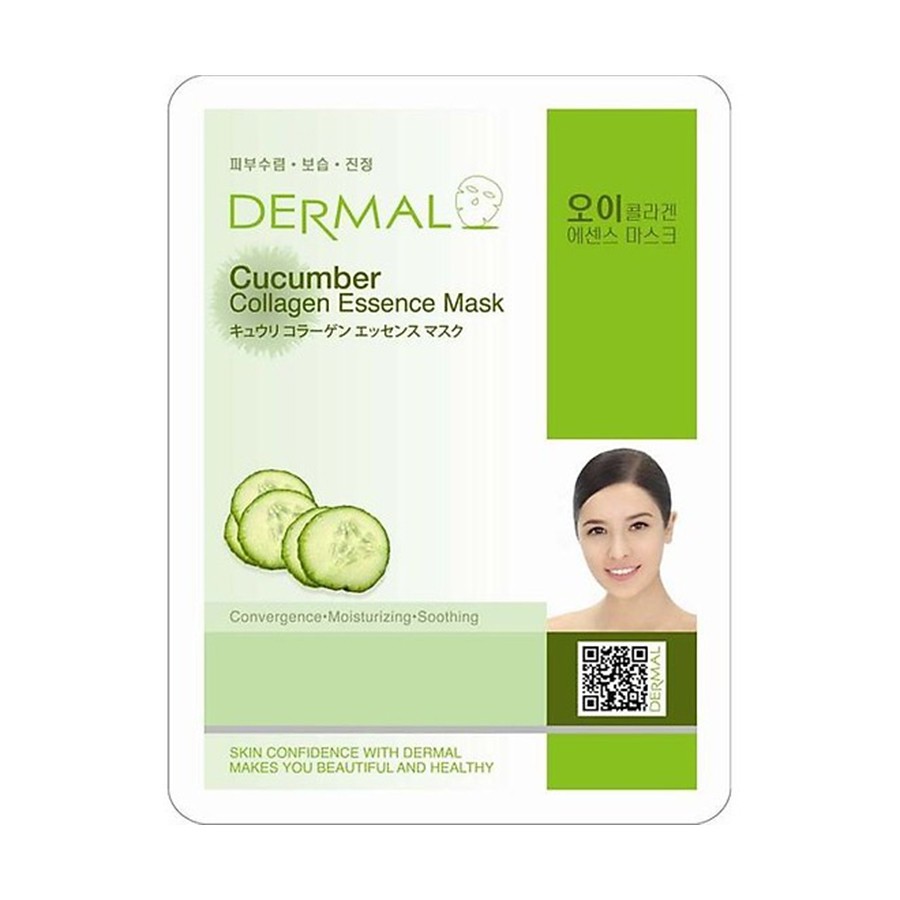 Mặt Nạ Dưỡng Da Chiết Xuất Dưa Chuột Dermal Cucumber Collagen Essence Mask 23g