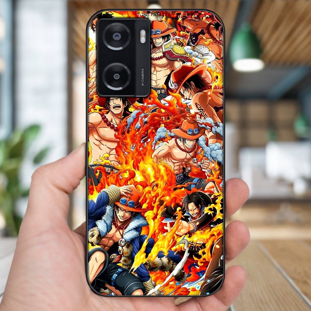 Ốp lưng Oppo A57 4G viền đen in hình Ace One Piece
