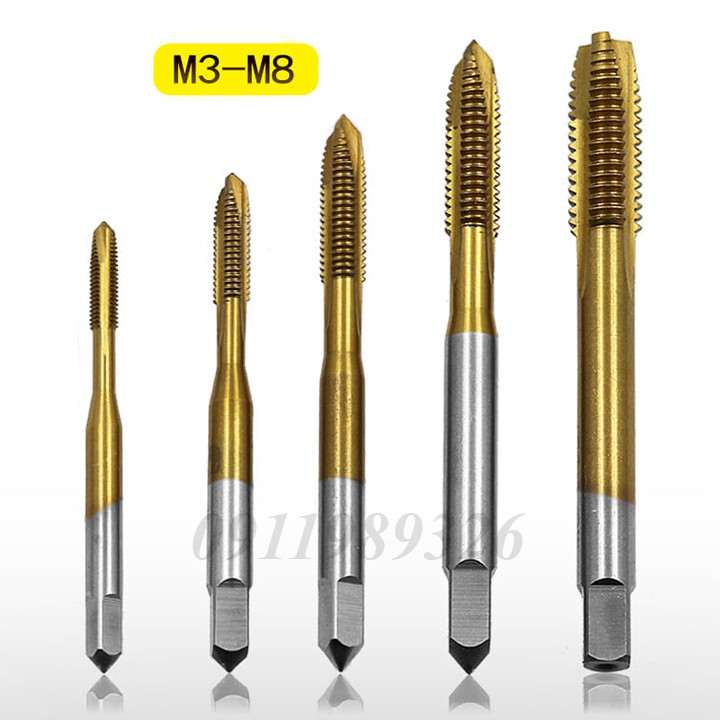 Mũi khoan taro ren ❤️FREESHIP❤️ Mũi taro ren trong M3-M8 phủ Titanium - mũi khoan tạo ren