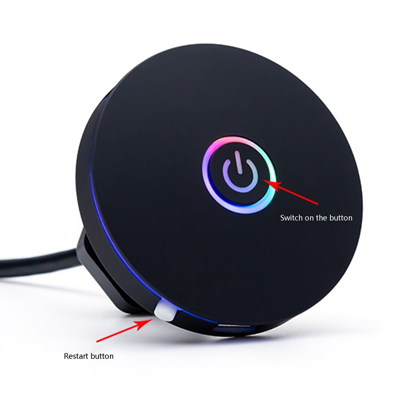 Công tắc máy tính Hiệu ứng ánh sáng RGB Nút chuyển đổi nguồn máy chủ bên ngoài ,) Thích hợp cho quán cà phê Internet ,Homes,Văn phòng ( Đen