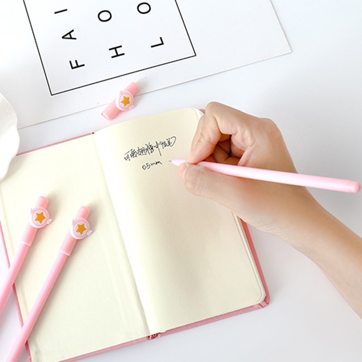 Bút gel nước đen cute thiên thần ngôi sao dễ thương