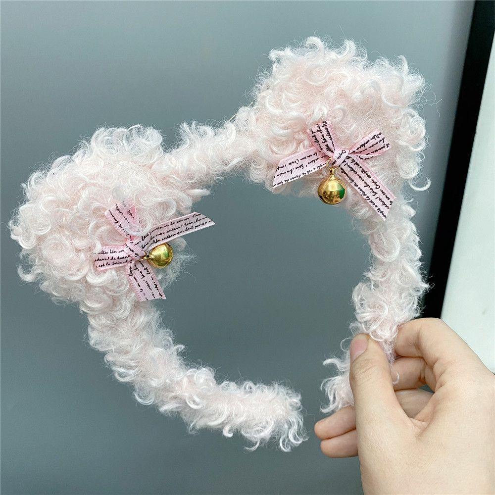 NICKOLAS Băng Đô Nhung Gắn Chuông Dễ Thương Dùng Rửa Mặt Cho Nữ