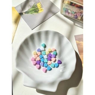 Hạt trái tim nhựa đủ màu pastel 6mm
