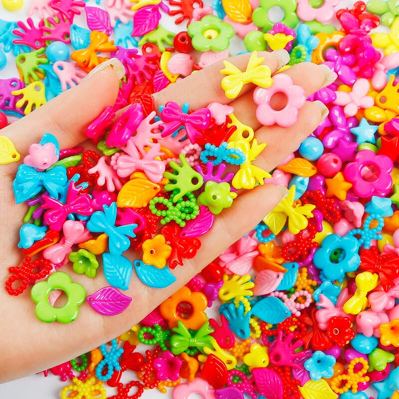 Hạt nhựa acrylic hình học hoạt hình nhiều màu dành cho làm trang sức thủ công diy